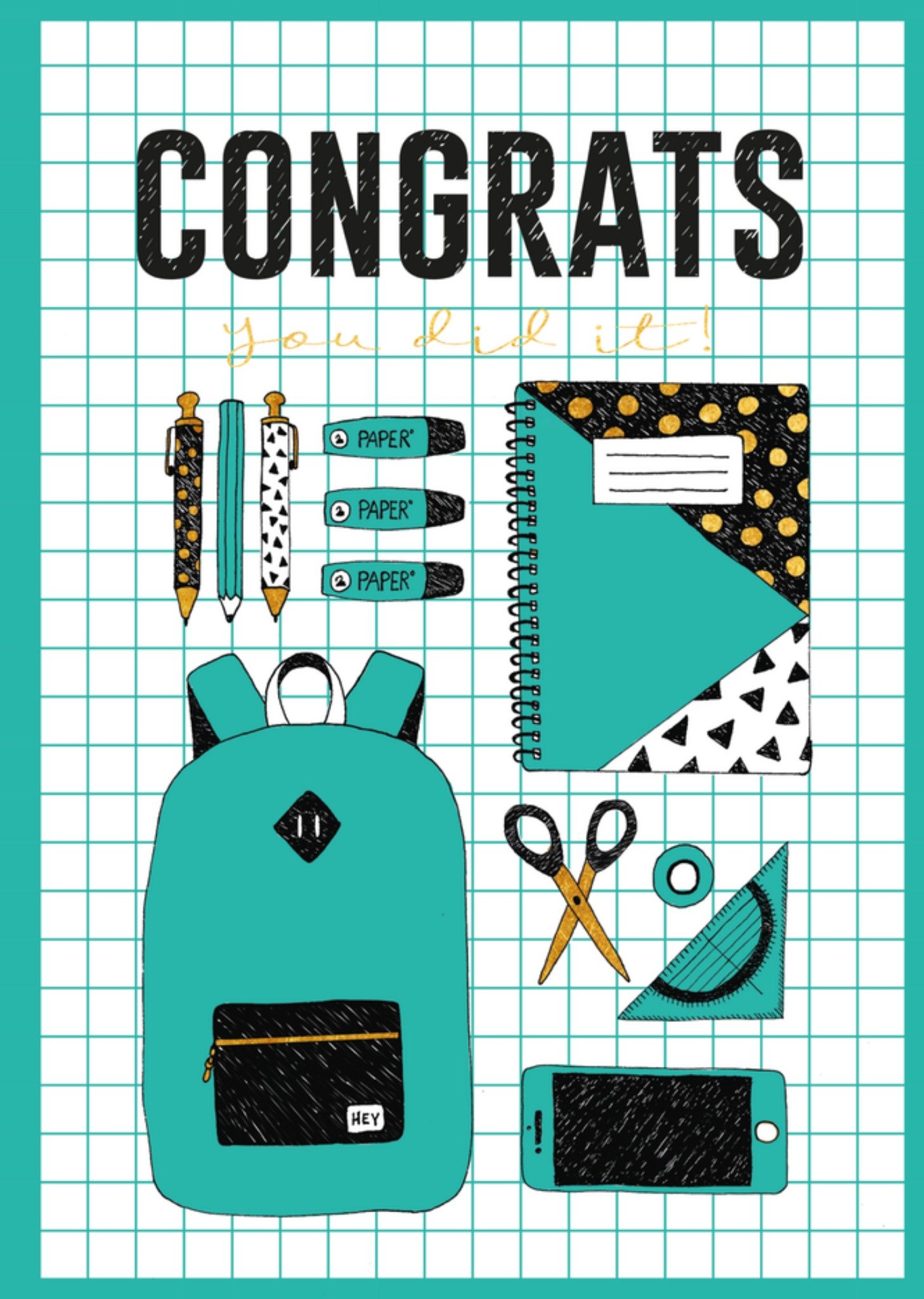 Geslaagdkaart Congrats Kaart Paperclip