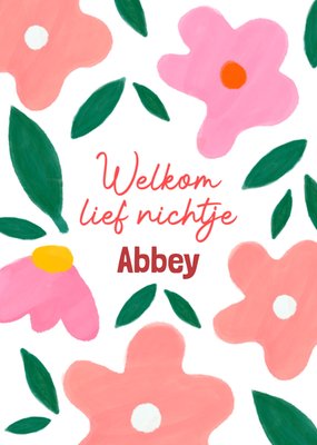 Greetz | Geboortekaart | Nichtje | Bloemen