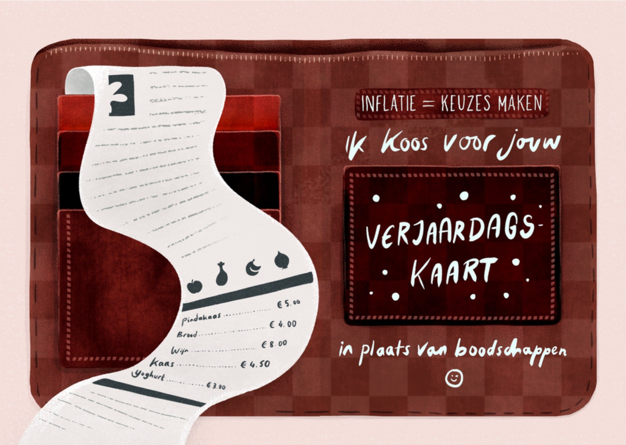 Verjaardagskaart portemonee Greetz