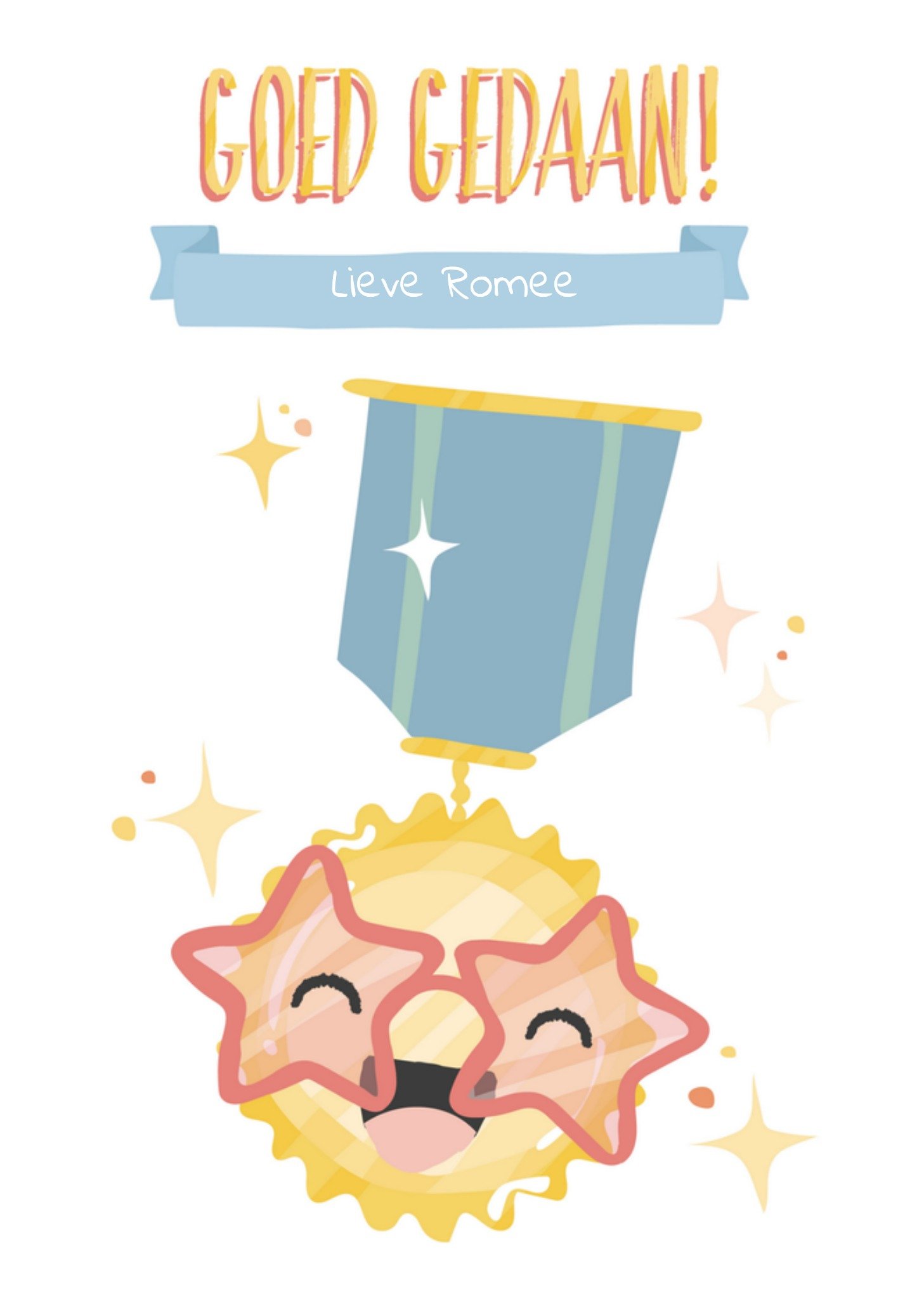 Mijlpaal goed gedaan medaille Kaart Tante Kaartje