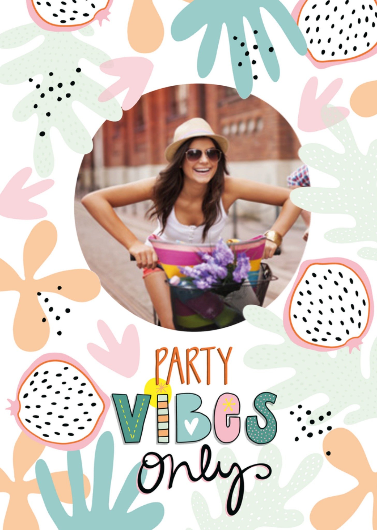 Verjaardagsfeest fotokaart Kaart Funny Side Up