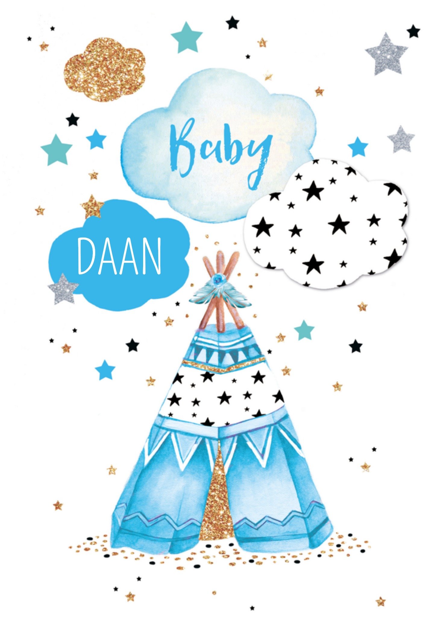 Geboortekaart Jongen Tipi tent Kaart TMS