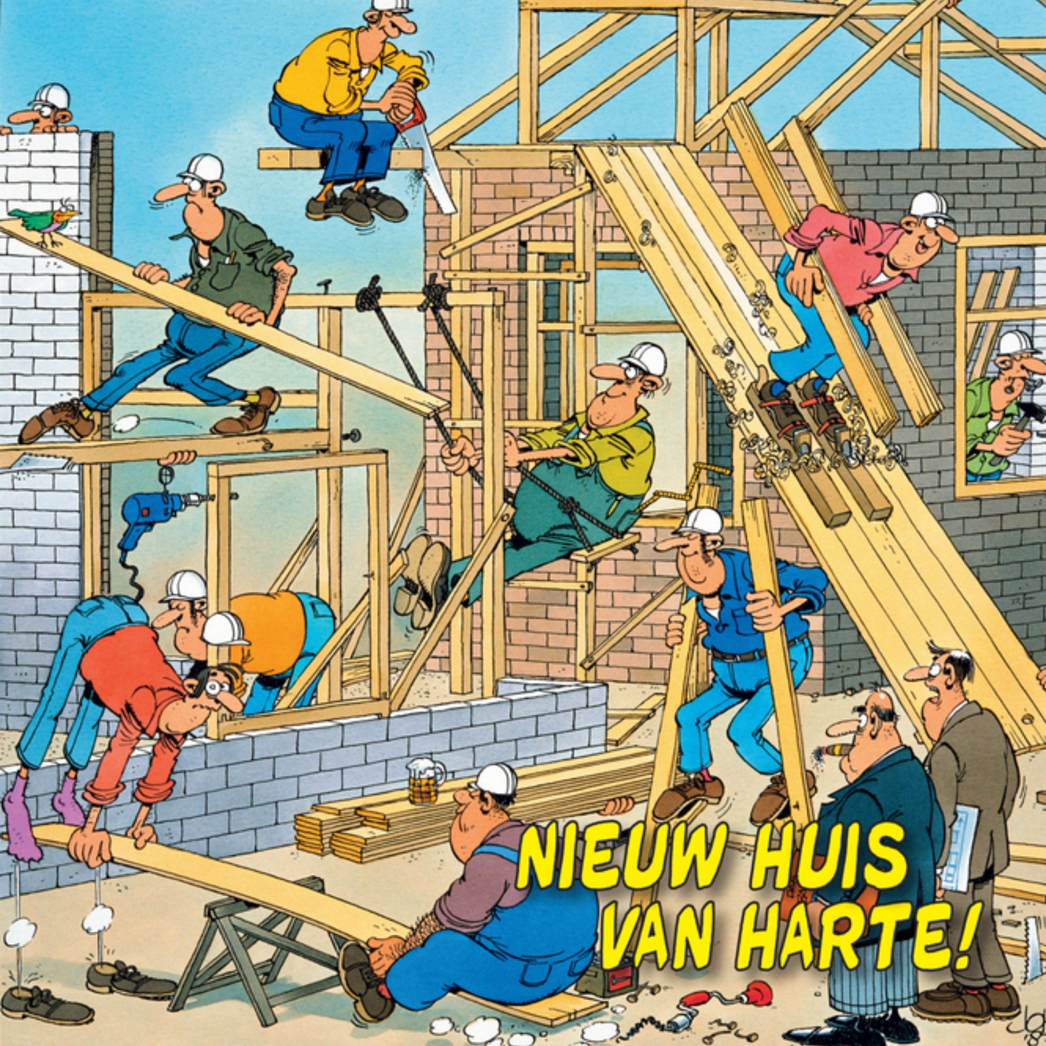 New home Van harte Vierkante Kaart Jan van Haasteren