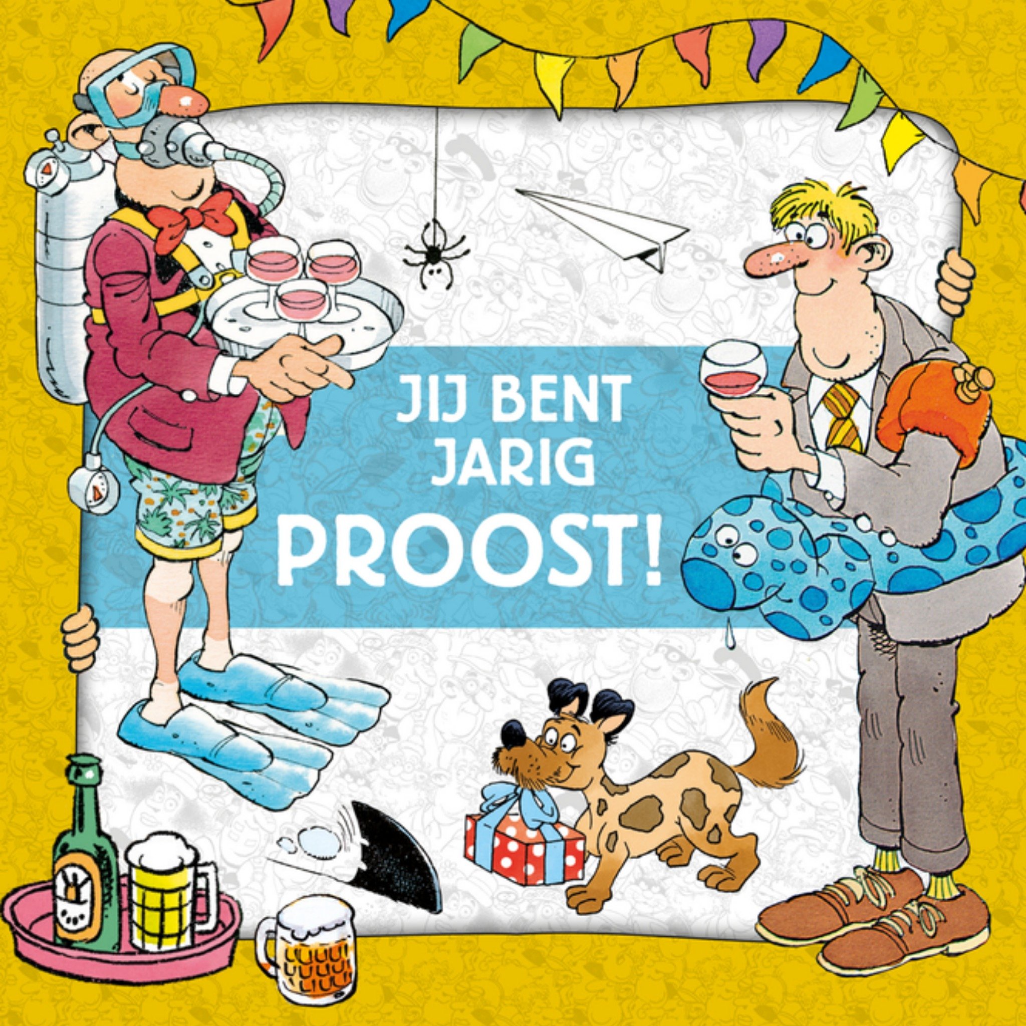 Jan van Haasteren Verjaardagskaart Jij bent jarig proost Vierkante Kaart Greetz