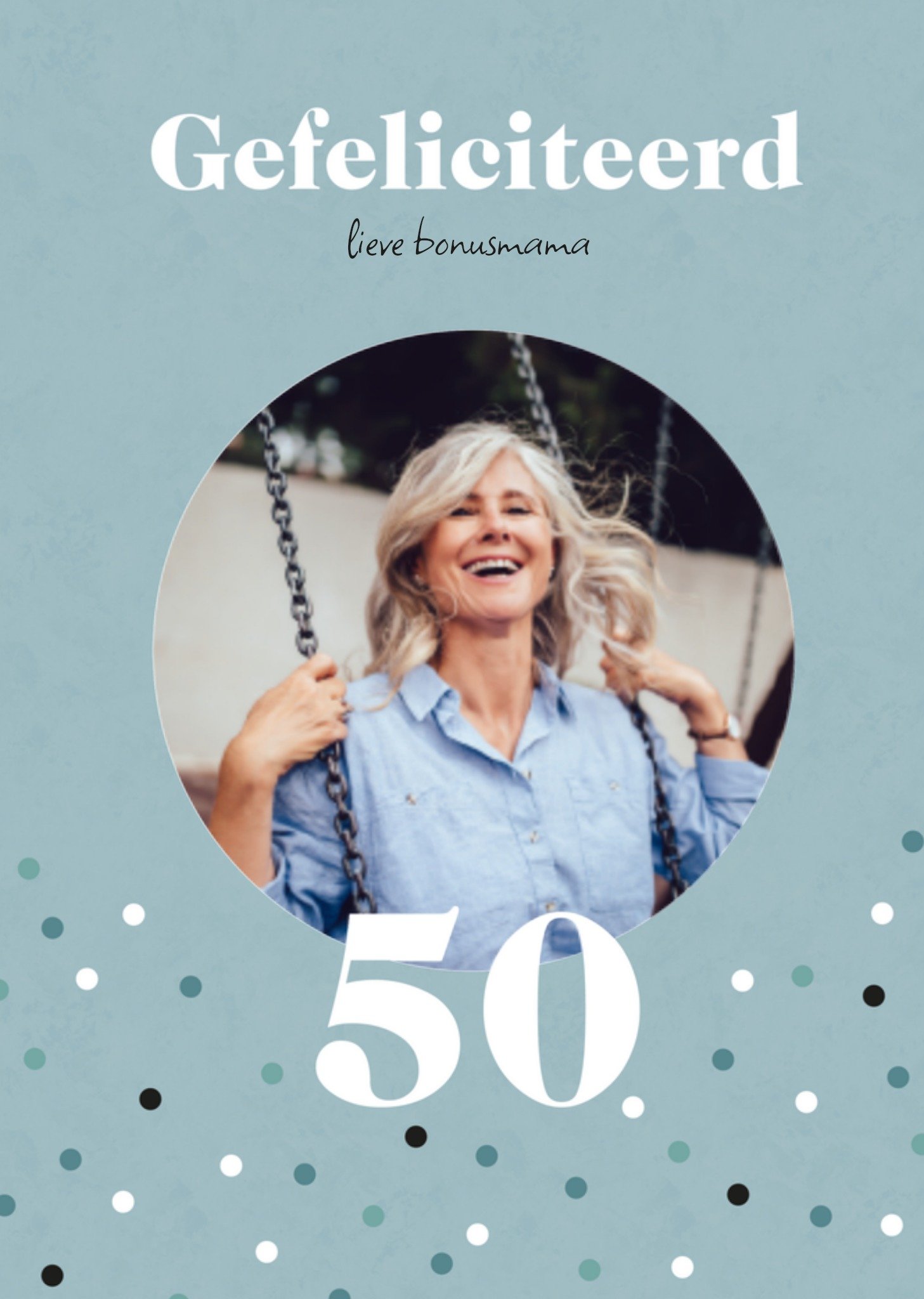 Verjaardagskaart Blauw Bonusmama Kaart Greetz