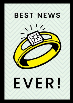 Monopoly Best News Ever Geïllustreerde Ring Verloving Kaart