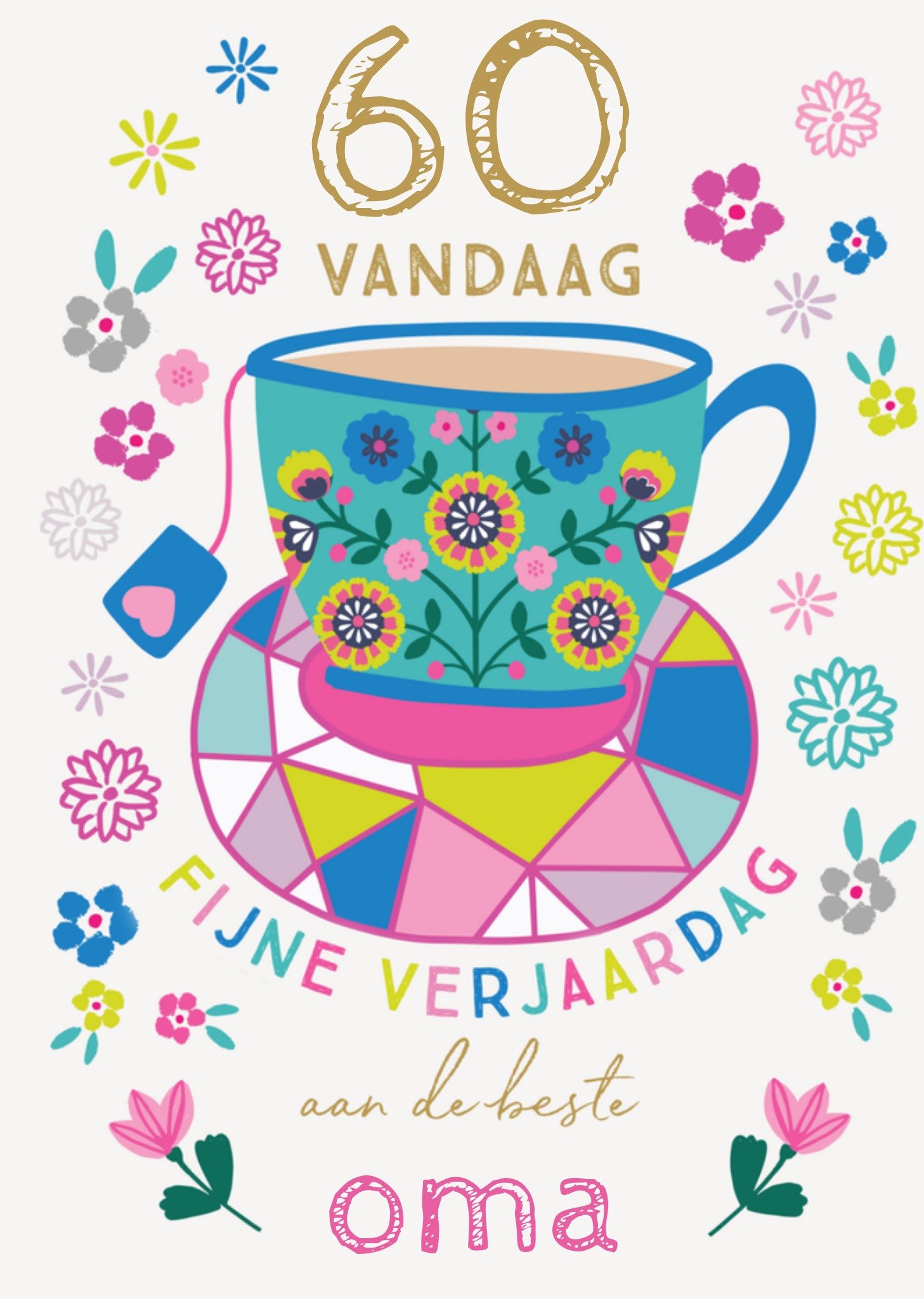 Natalie Alex Verjaardagskaart kopje thee Kaart Mifkins