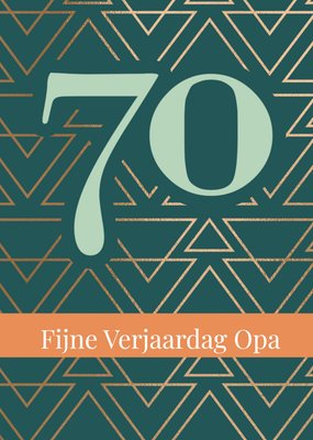 Geometrisch Patroon Typografisch Opa 70e Verjaardag Kaart