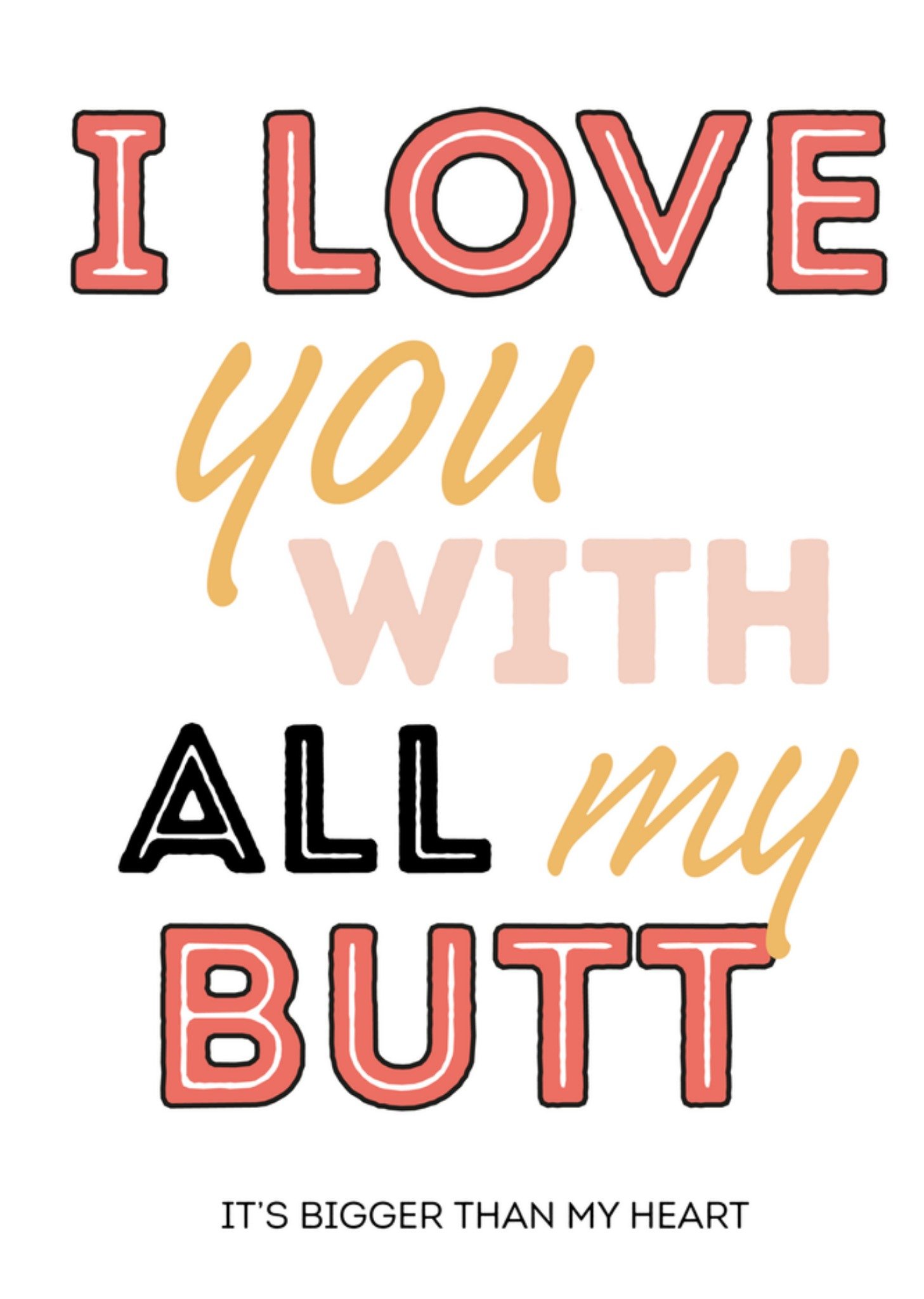 Valentijnskaart grappig butt Kaart Greetz