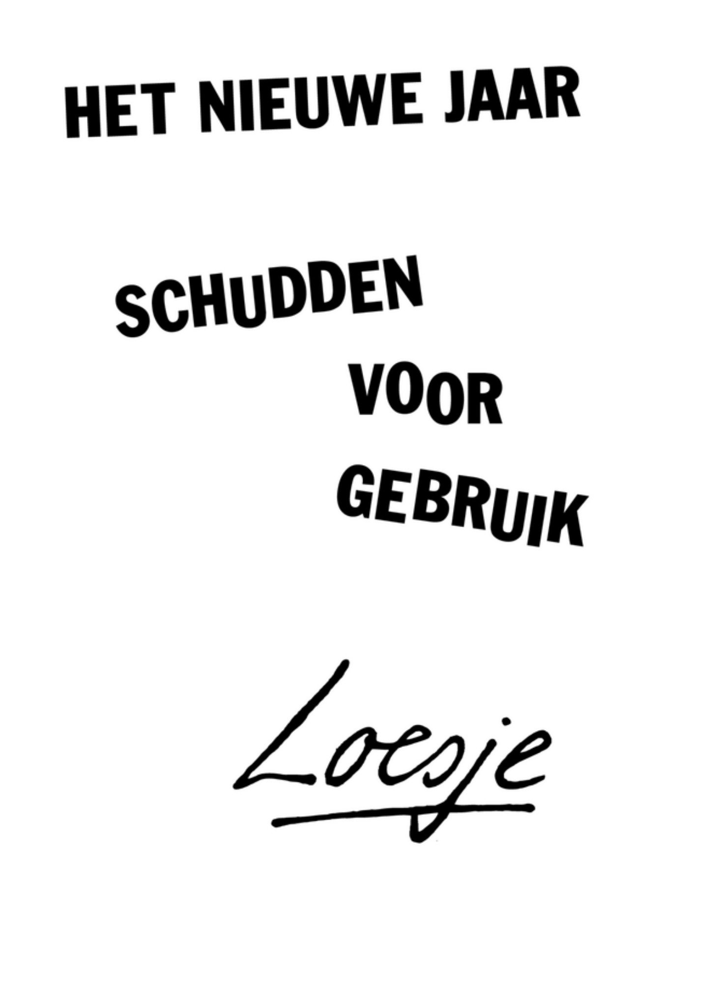 Nieuwjaarskaart schudden voor gebruik Kaart Loesje