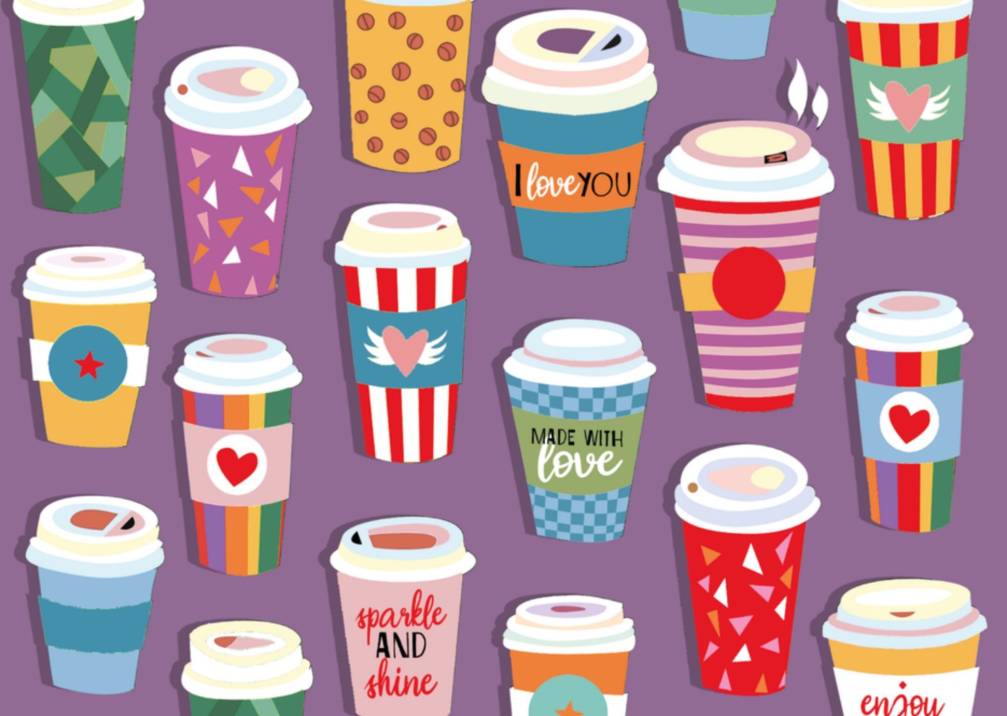 Zomaar kaart Coffee to go Paperclip