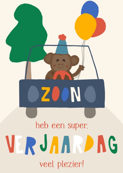 Greetz | Verjaardag | Aap | Auto | Zoon