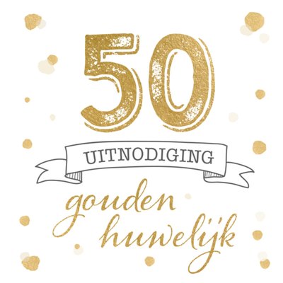 Greetz | Huwelijks jubileum uitnodiging | Goud