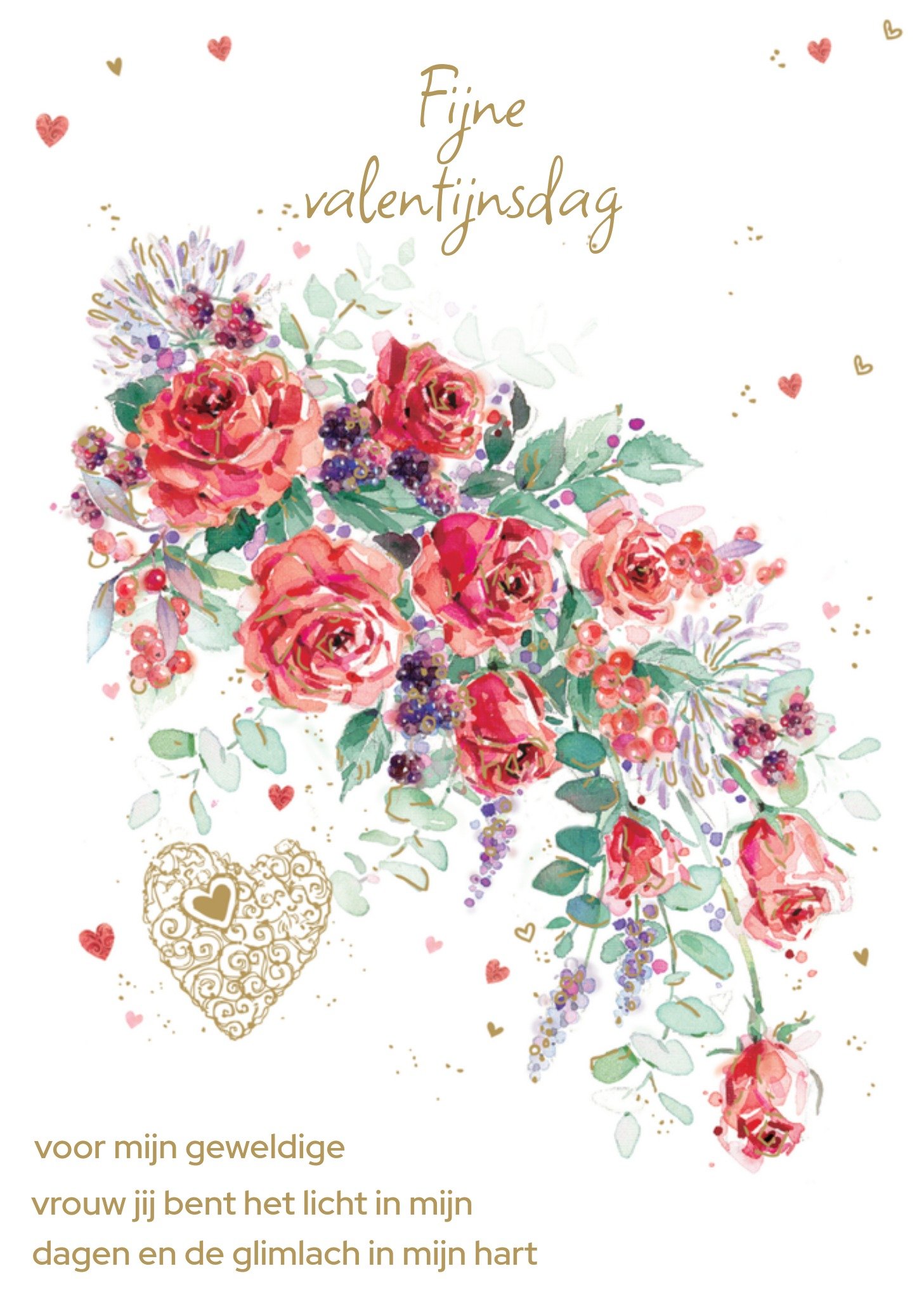 Ling Design - Valentijnskaart - vrouw - rozen