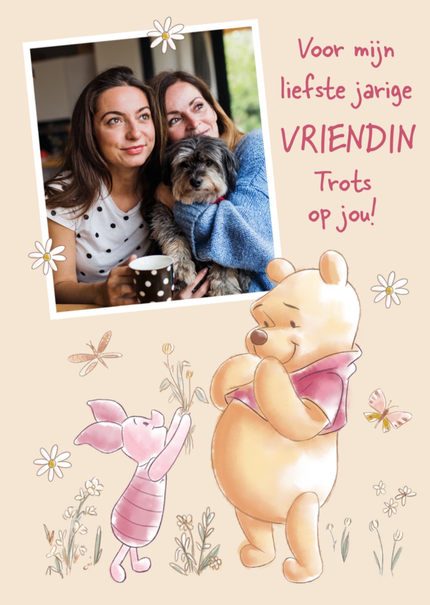Verjaardagskaart Winnie the Pooh Met foto Jarige vriendin Kaart Disney