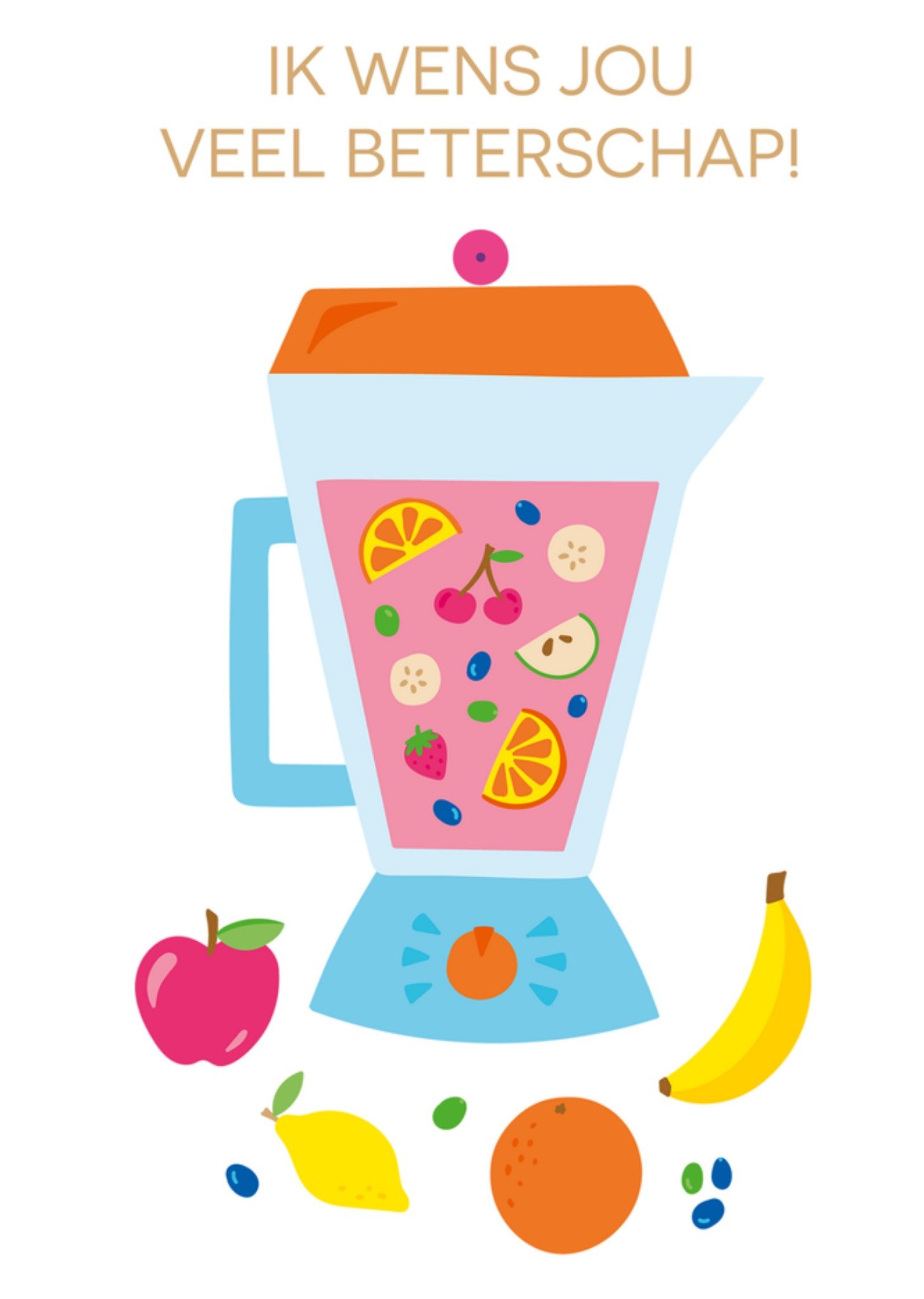 Beterschapskaart Ik wens jou veel beterschap KaartPaperclip