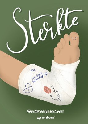 Hopelijk Ben Je Snel Weer Op De Been Geïllustreerd Been In Gips Sterkte Kaart