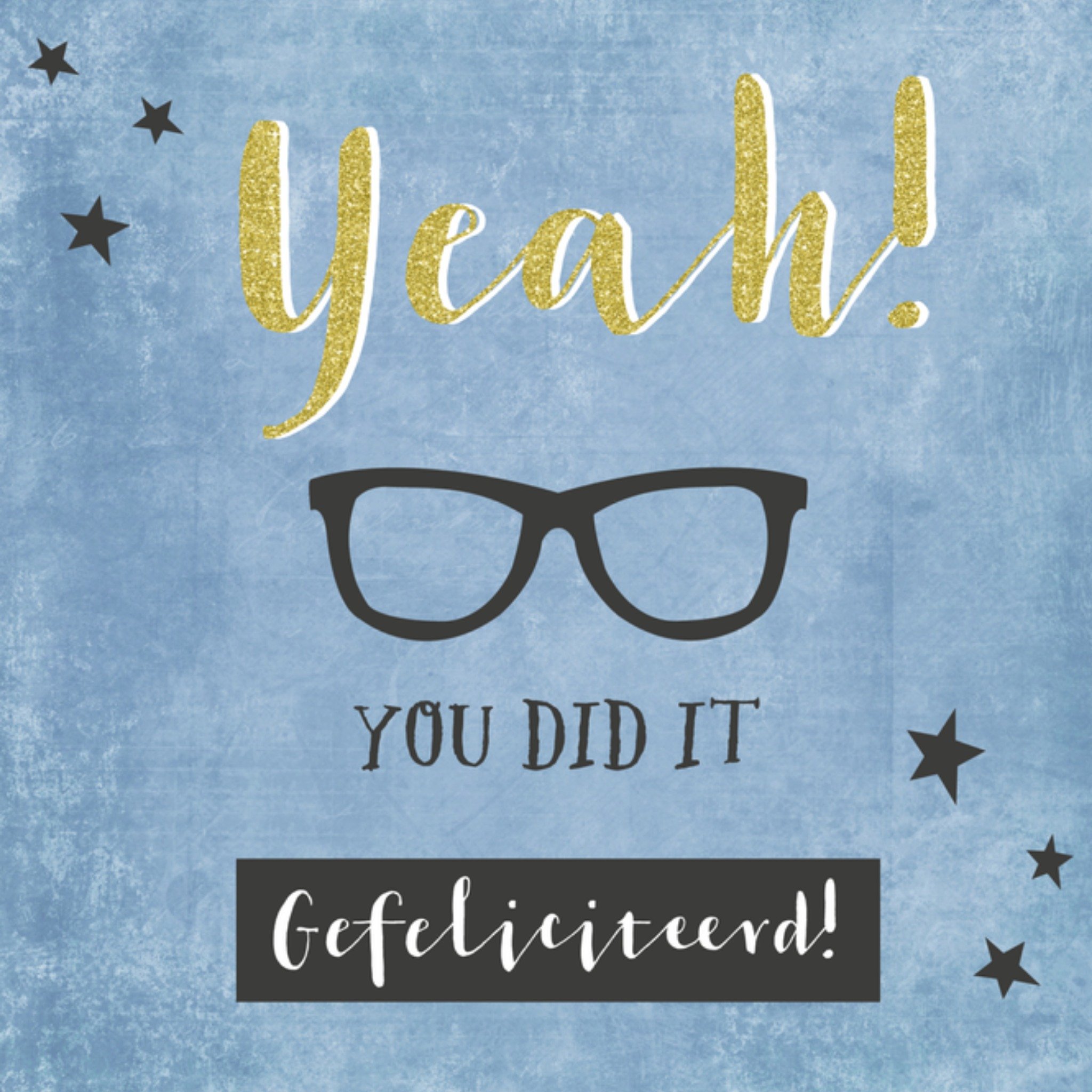 Geslaagd kaart bril gefeliciteerd Vierkante Kaart Tsjip