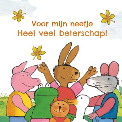 Geïllustreerde Dieren Neefje Beterschap Kaart