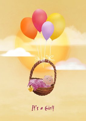 Patricia Hooning | Geboortekaart | Ballonnen | Girl!