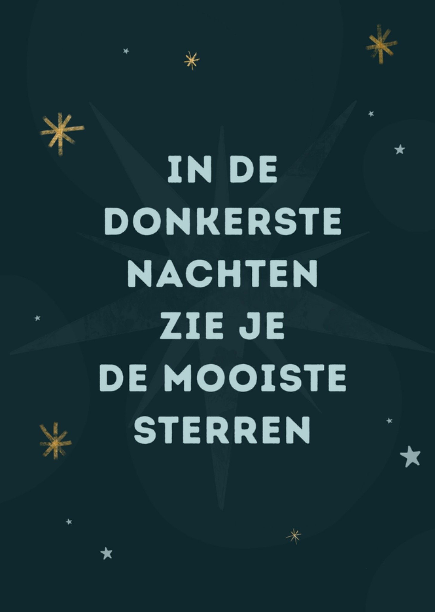Nieuwjaarskaart donkere nachten Greetz