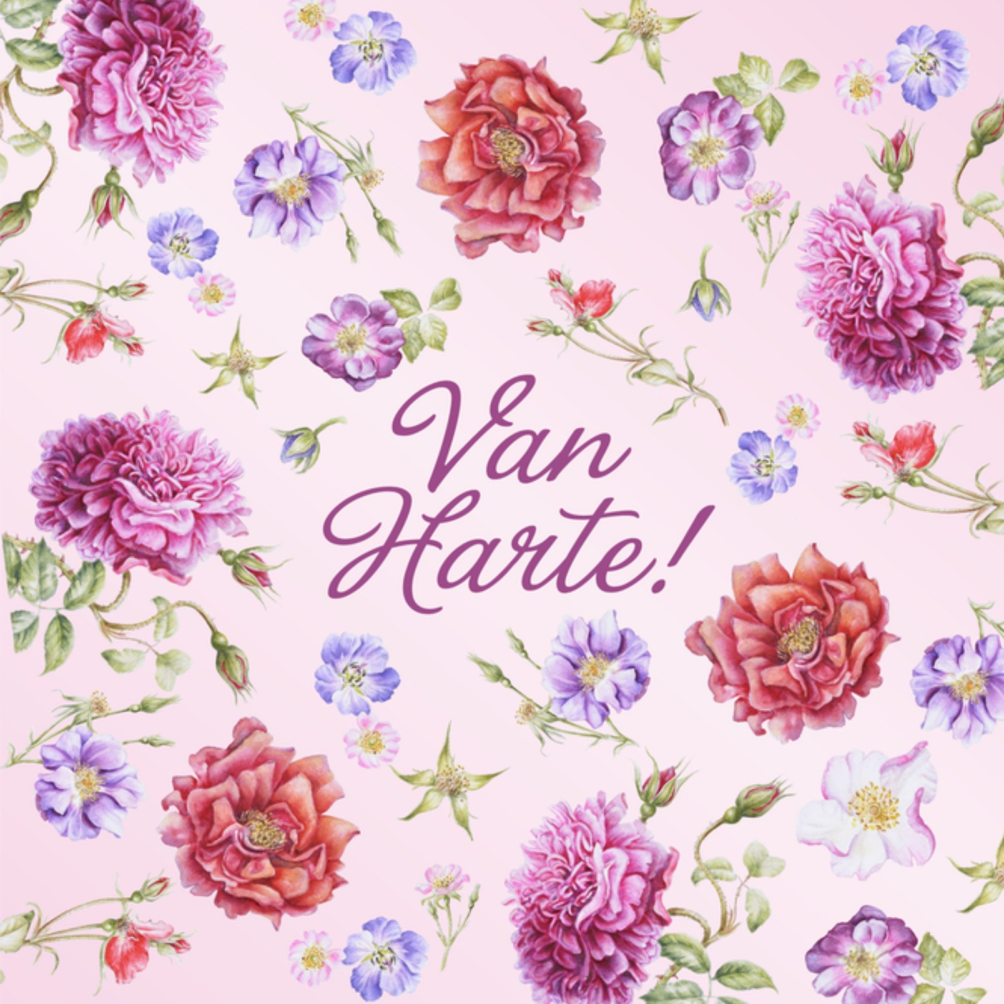 Bloemige felicitaties Vierkante Kaart Janneke Brinkman