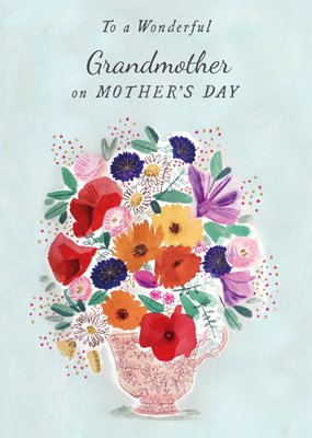 Geïllustreerd Bloemenboeket Oma Moederdag Kaart