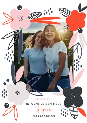 Illustratie Bloemen Foto Upload Verjaardag Kaart