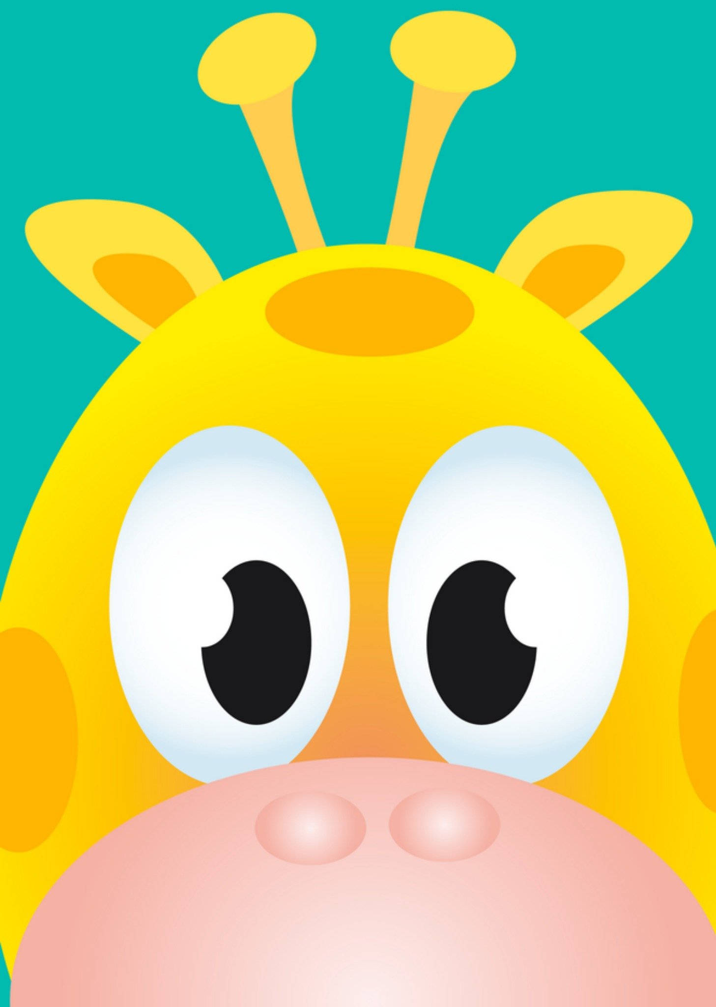 Close up van giraffe Kaart Greetz