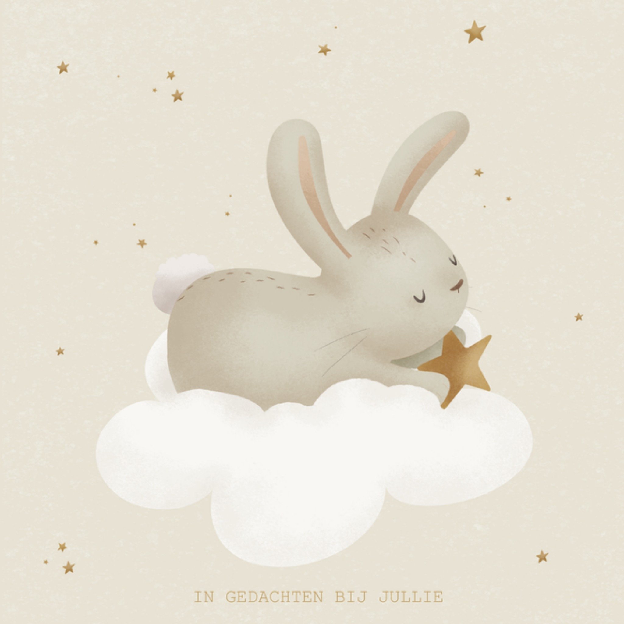 Condoleancekaart Konijntje Vierkante Kaart Little Dutch