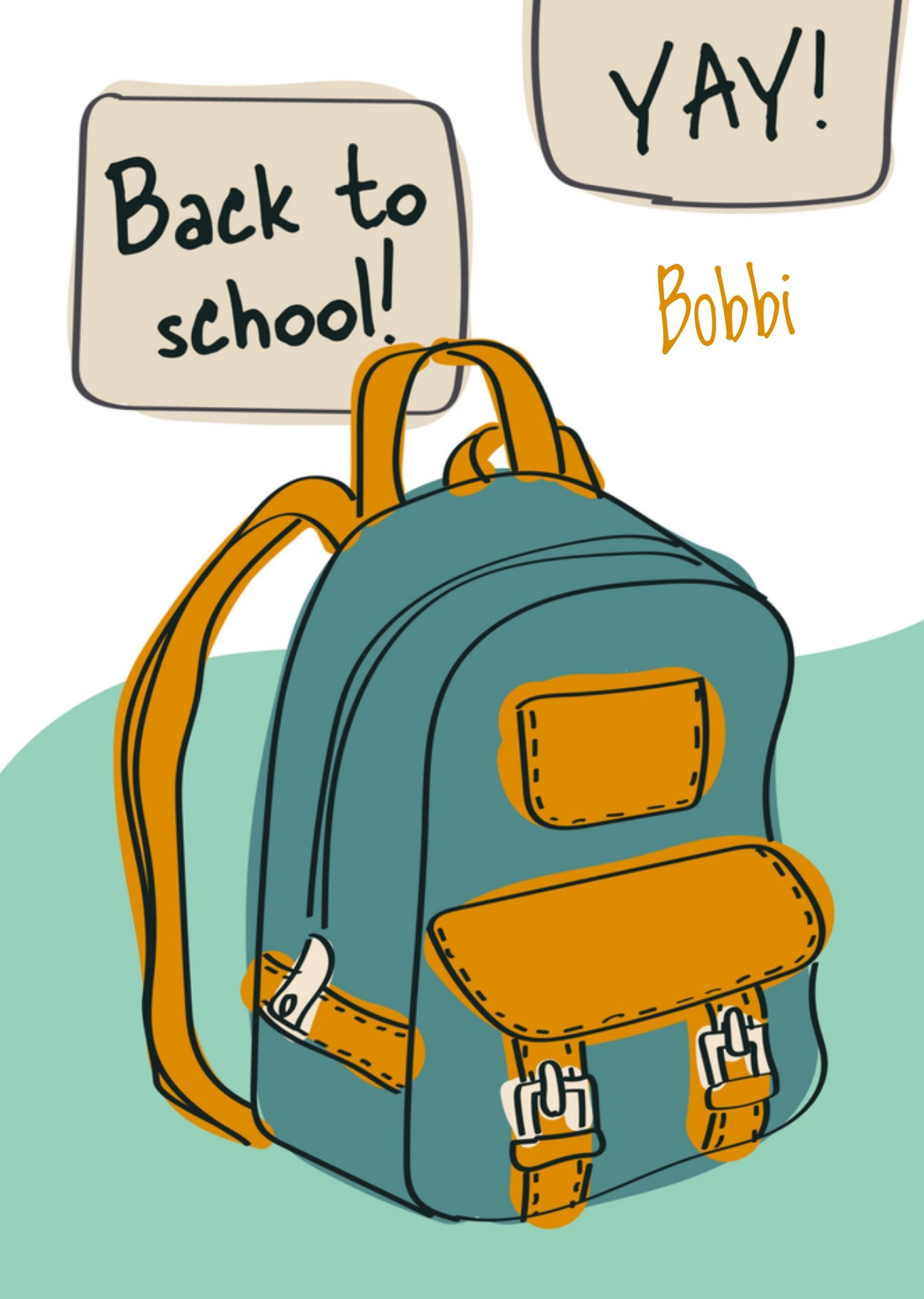 Back to school met naam rugtas Greetz