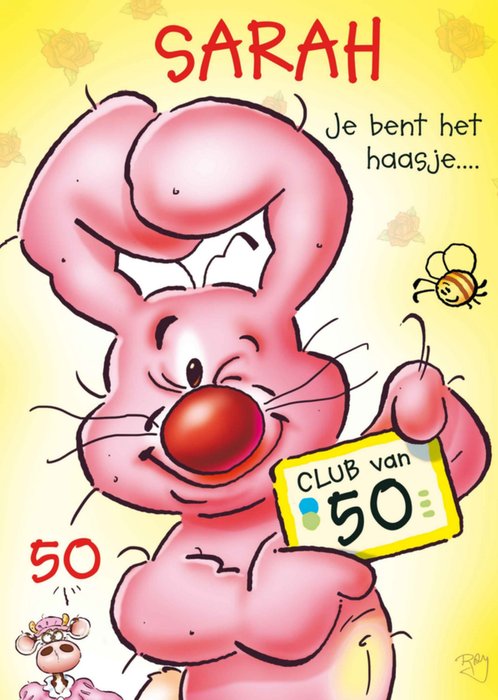 Doodles | Verjaardagskaart | 50 jaar | konijn