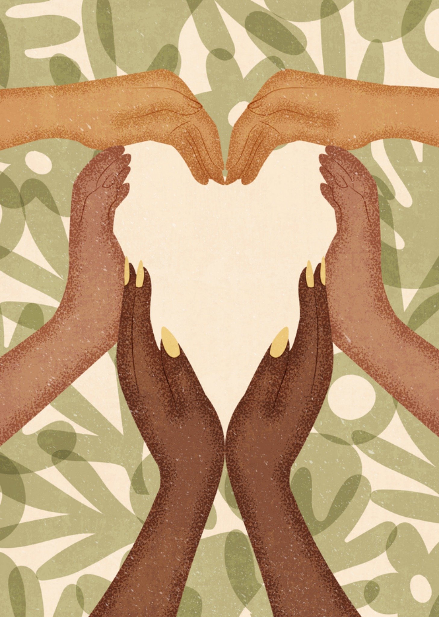 Valentijnskaart illustratie handen Kaart Melolelo