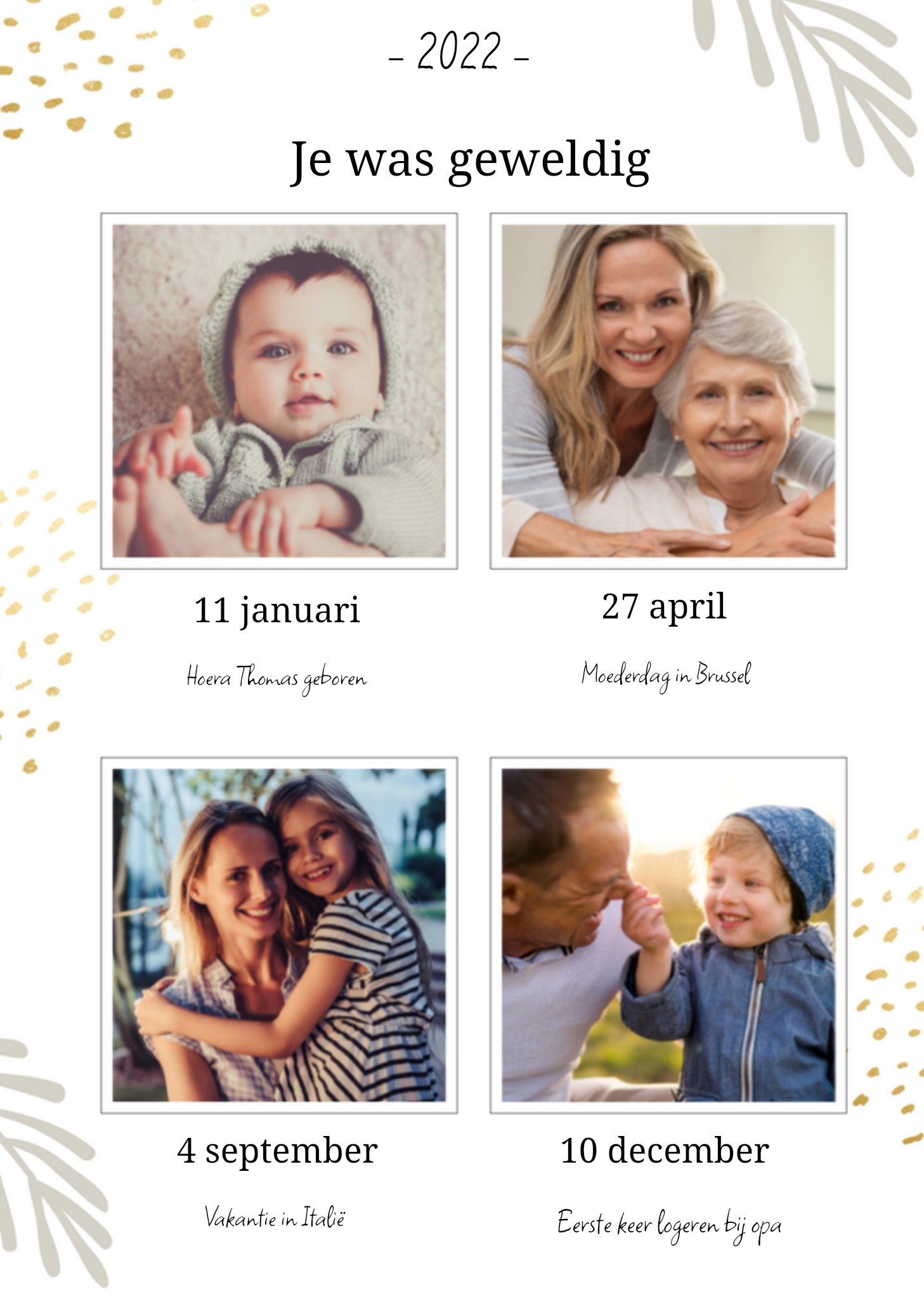 Nieuwjaarskaart fotokaart herinneringen Kaart Greetz