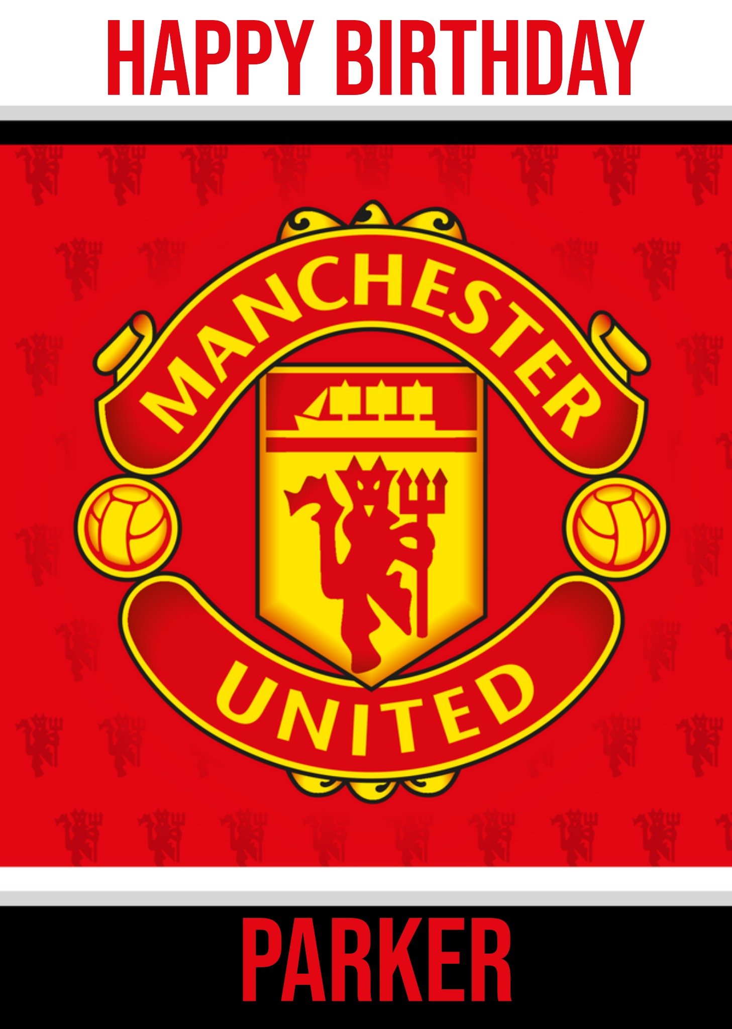 Verjaardagskaart Met naam Kaart Manchester United