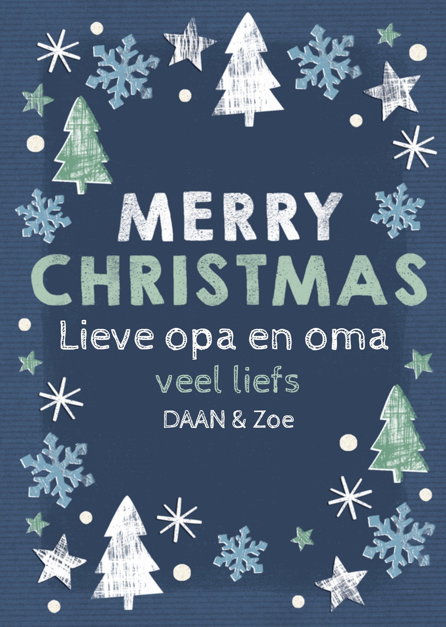 Kerstkaart Opa en oma Greetz