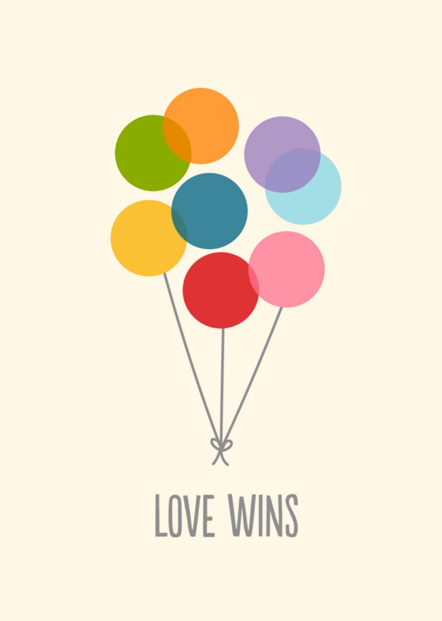 Greetz Pride kaart ballonnen love wins Standard Card