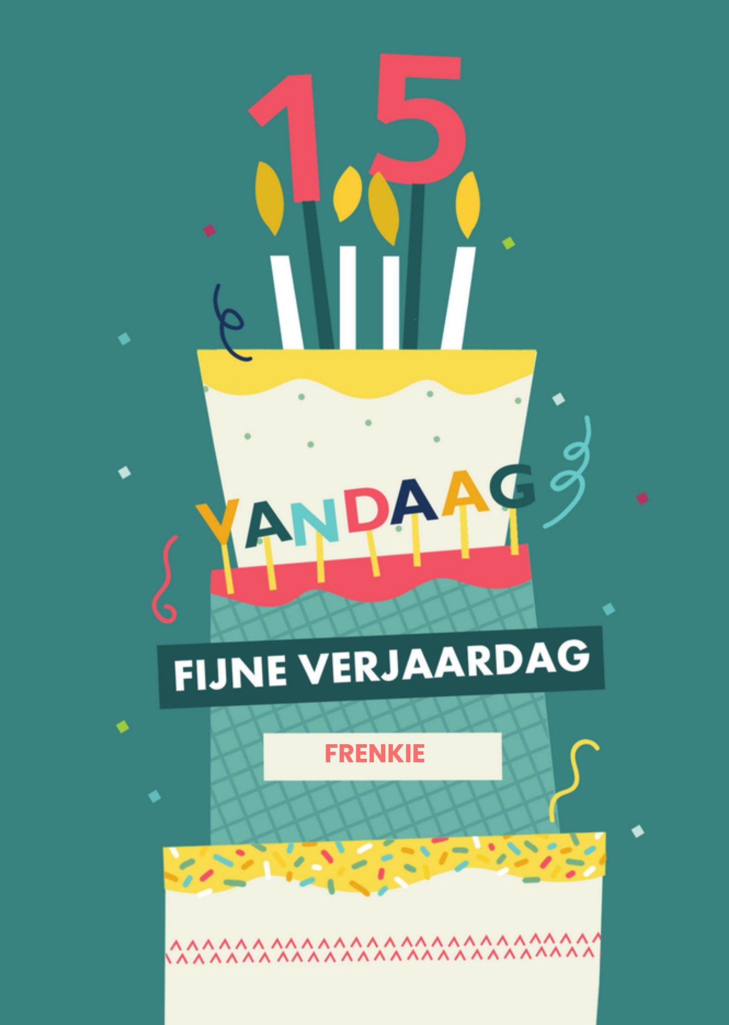 Verjaardagskaart Vrolijk Taart Kaart Greetz