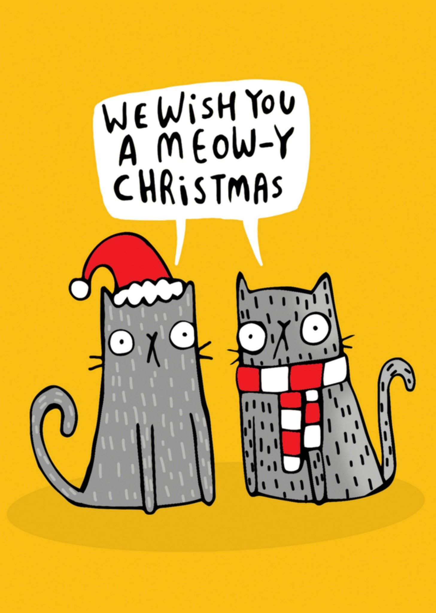 Kerstkaart grappig Kat Katie Abey Design