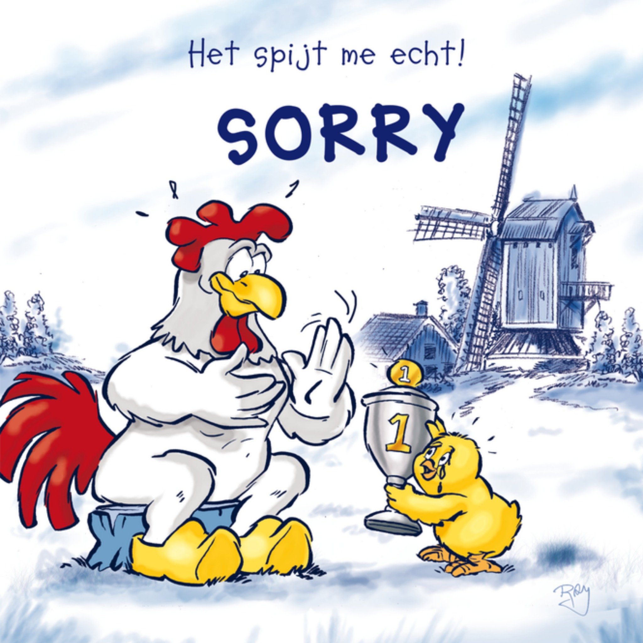 Sorry kaart Oma Vierkante Kaart Old Dutch