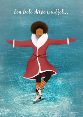 Greetz | Kerstkaart | schaatsen | dikke knuffel