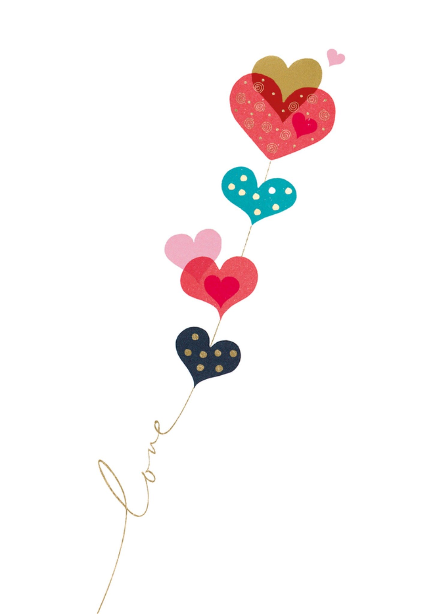 Valentijnskaart hartjes Kaart Paperclip