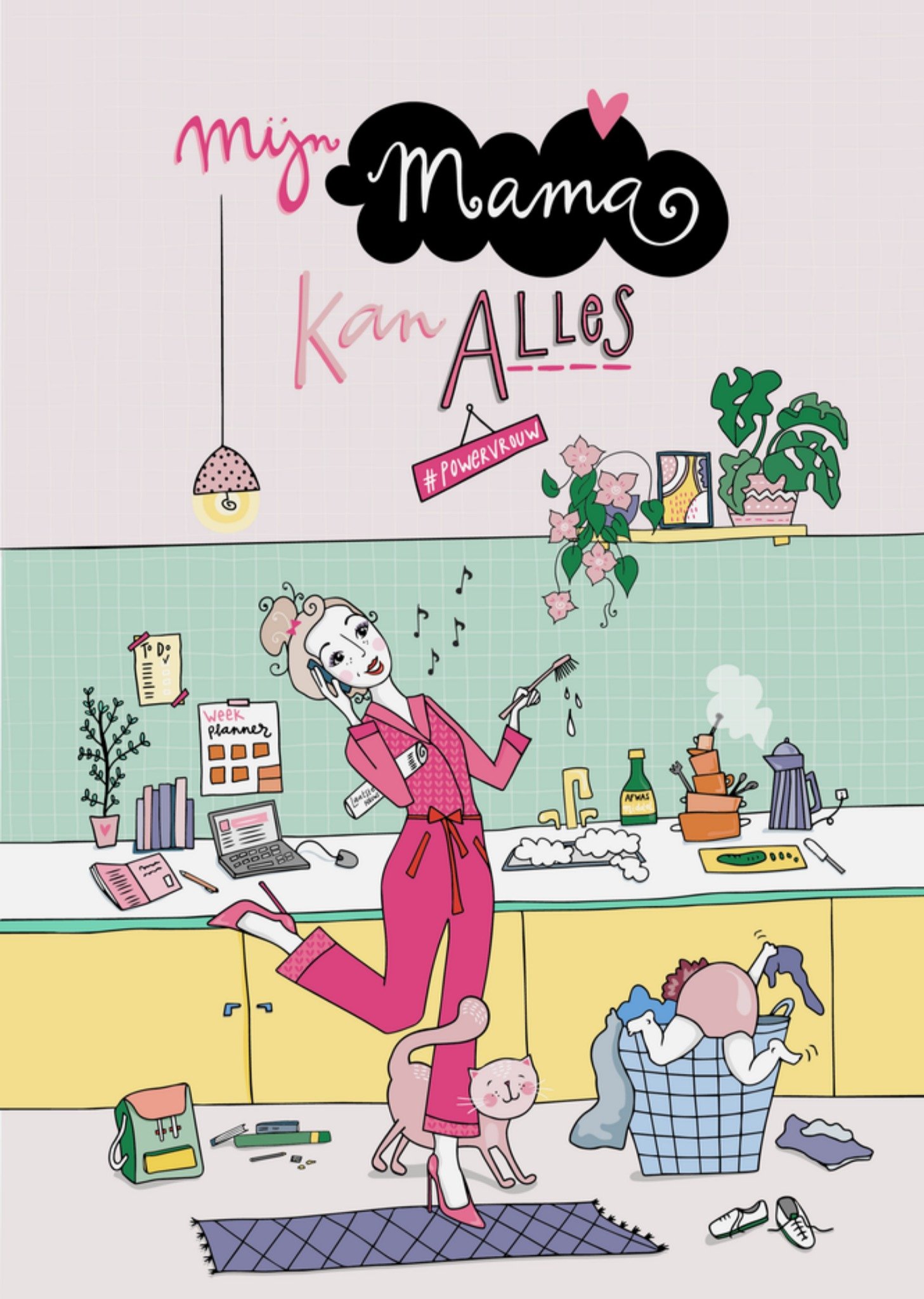 Moederdagkaart mijn mama kan alles Kaart Funny Side Up