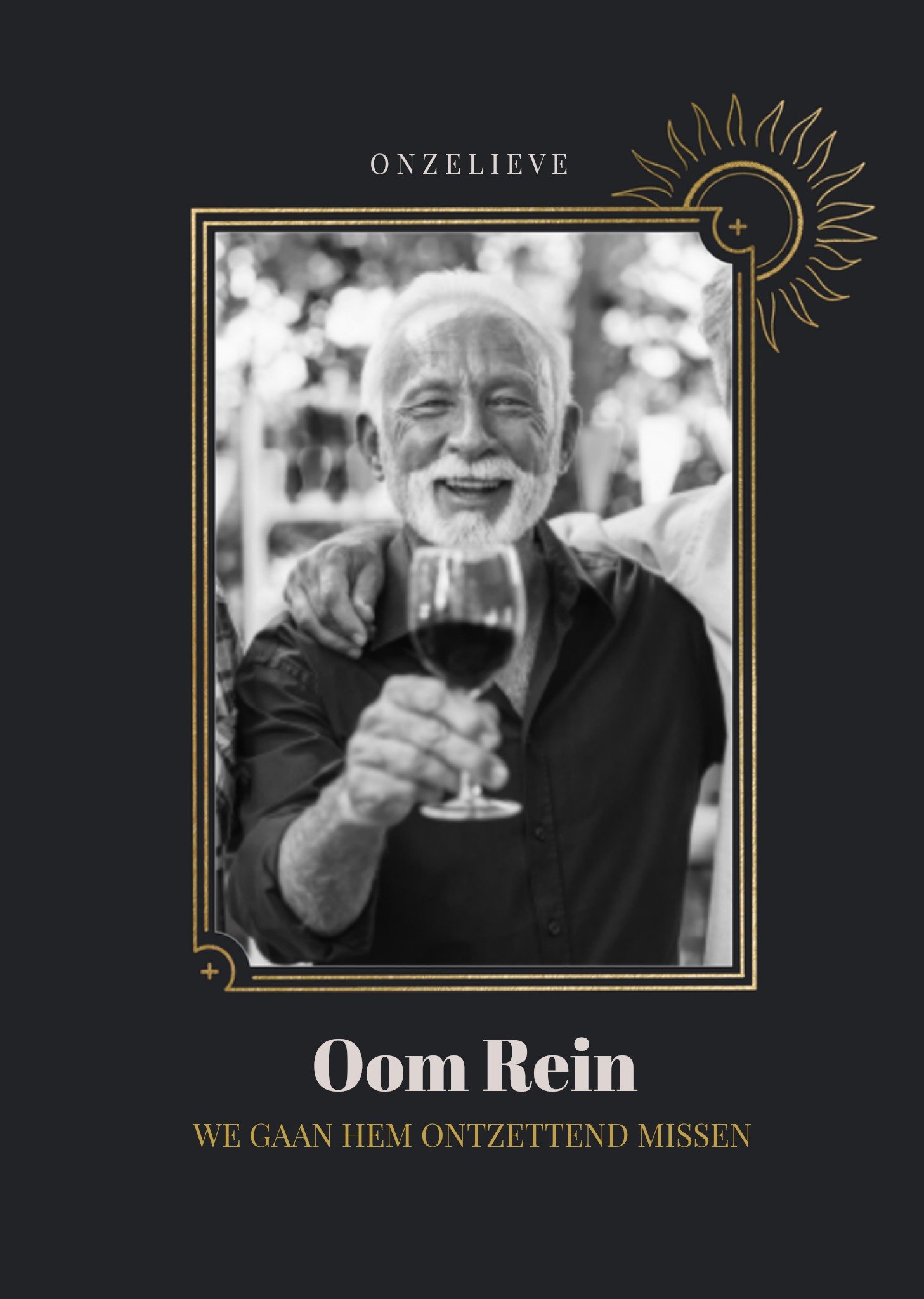 Greetz Condoleancekaart Oom Foto Standard Card