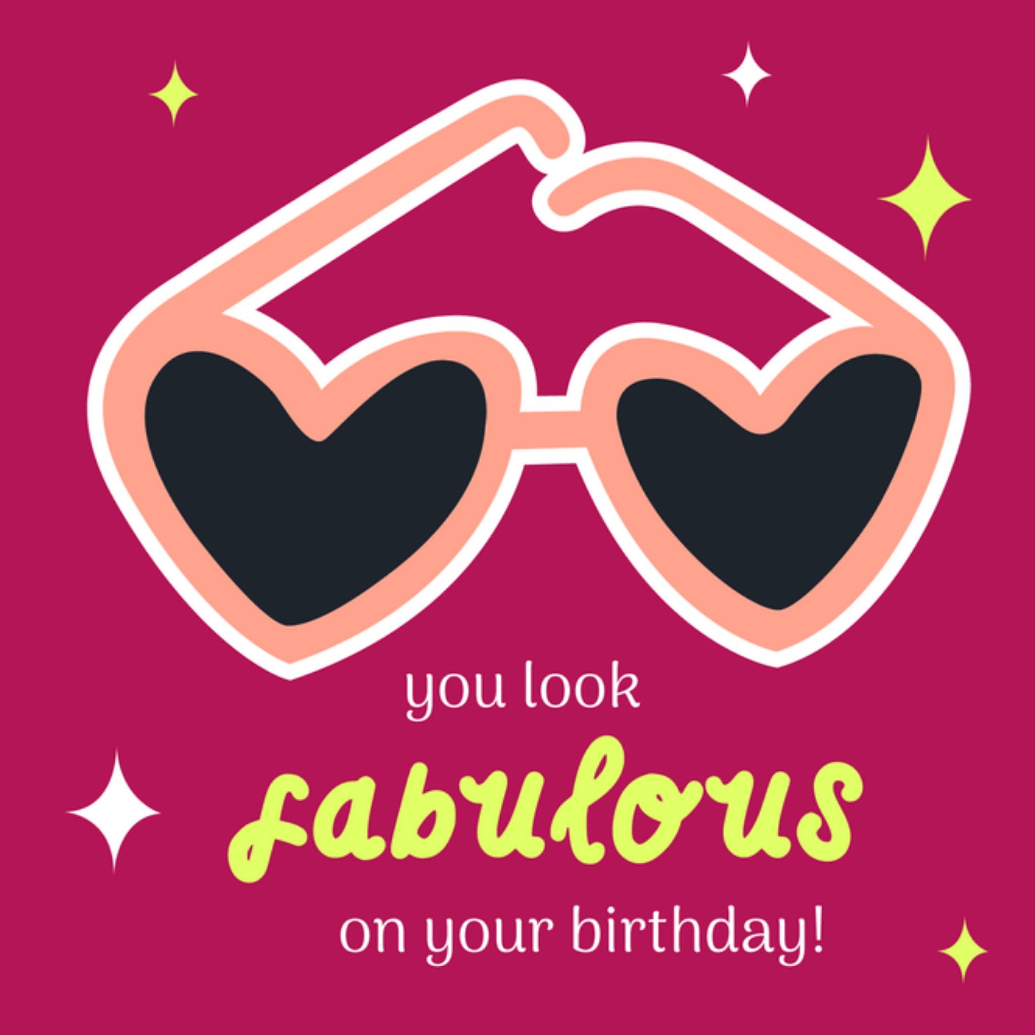 Greetz Verjaardagskaart You look fabulous on your Birthday! Vierkant
