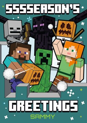 Minecraft | Kerstkaart | Season's Greetings | Met naam