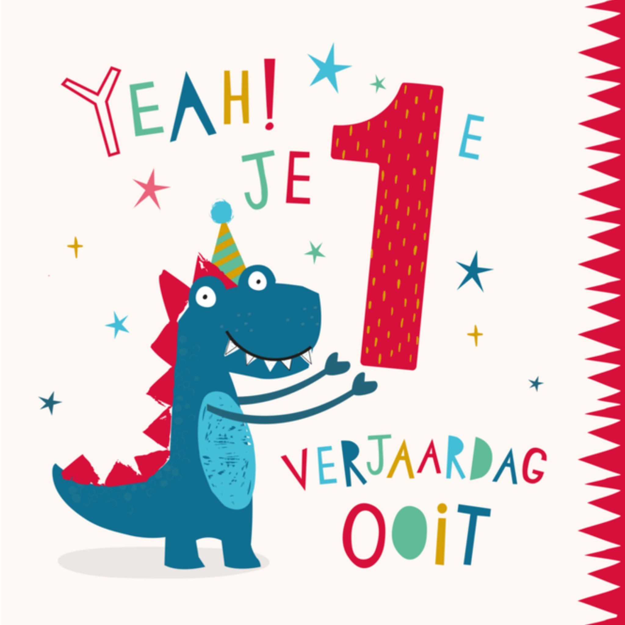 Verjaardagskaart 1e verjaardag Vierkante Kaart Dotty Black