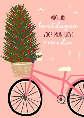 Greetz | Kerstkaart | Fiets | Lieve Vriendin