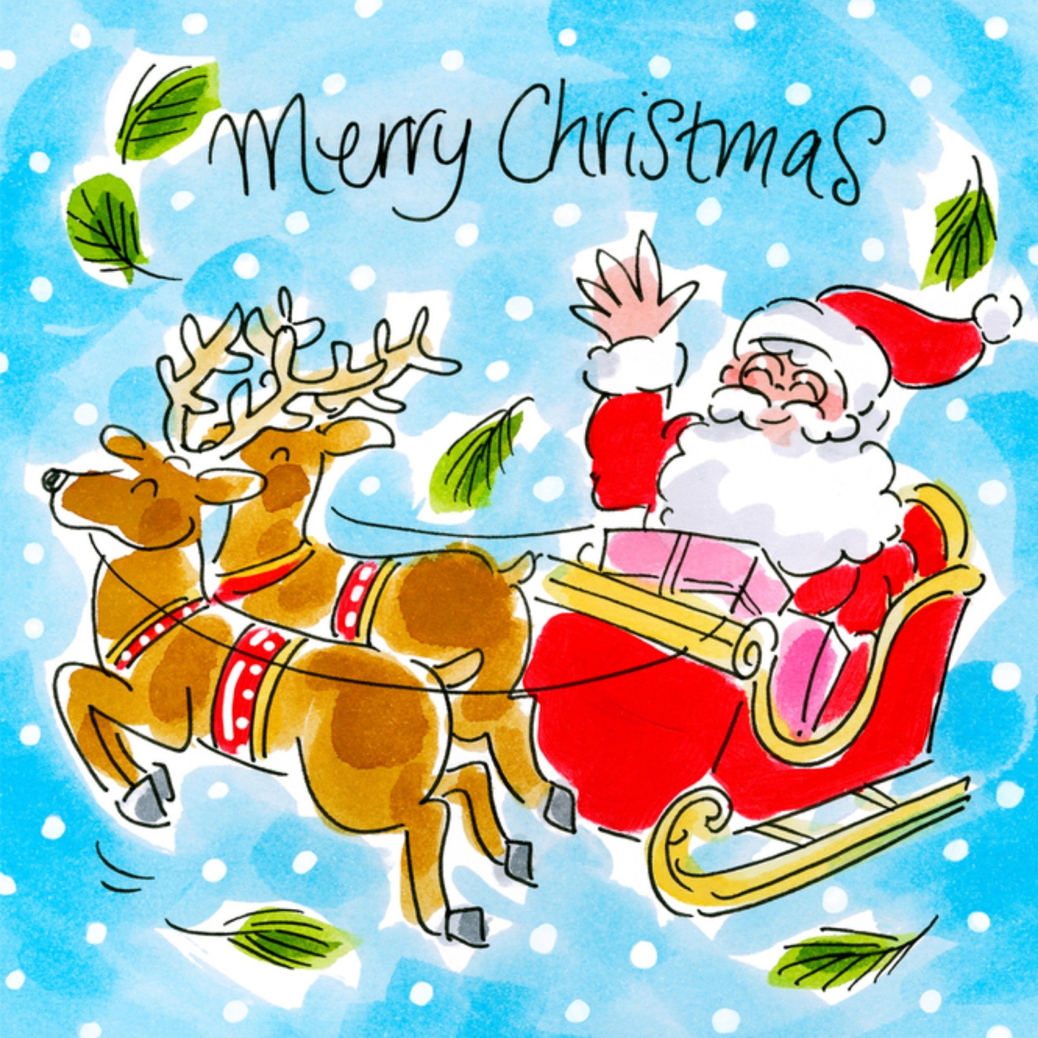 Blond Amsterdam Kerstkaart slee Vierkant