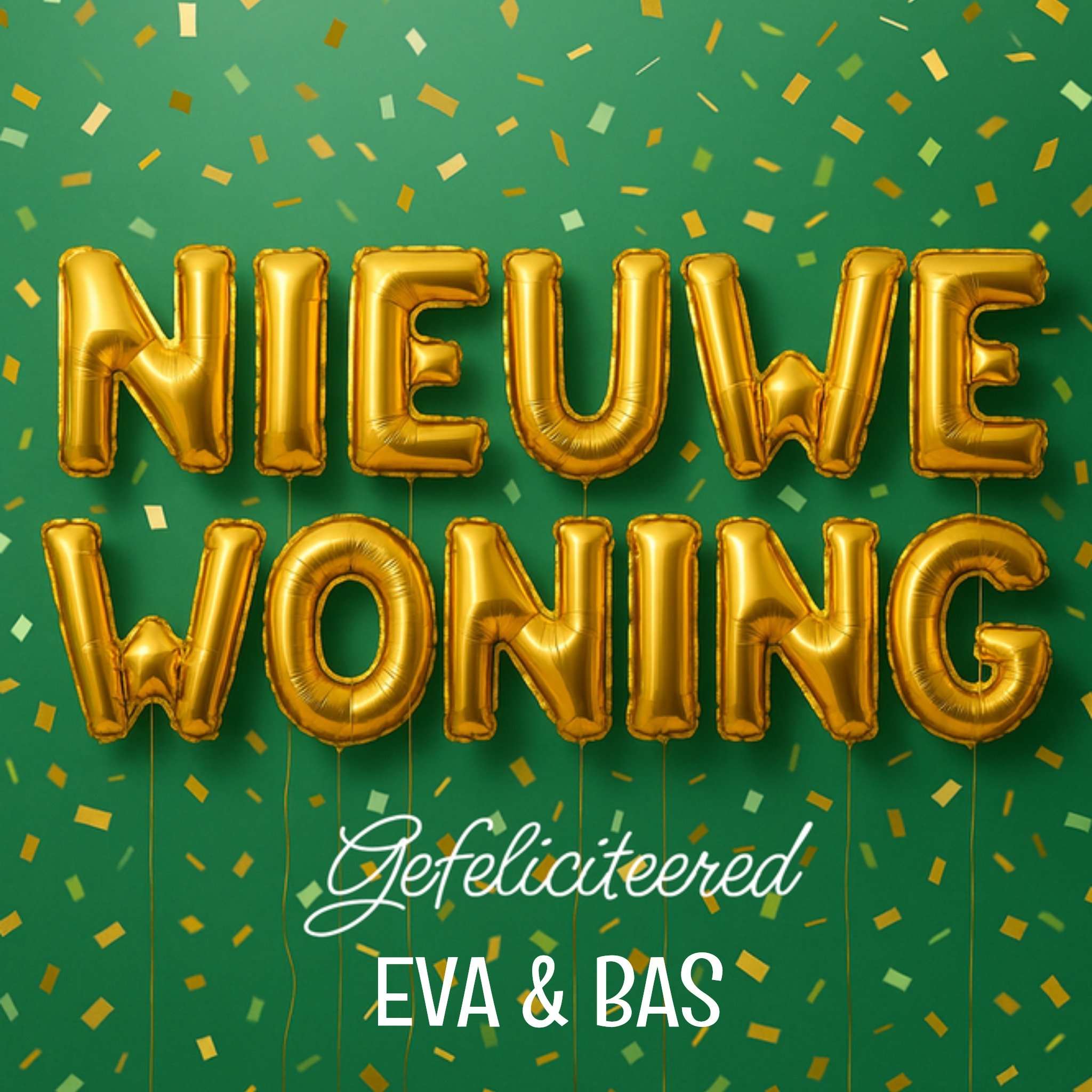Greetz Nieuwe woning kaart Gefeliciteerd Vierkant